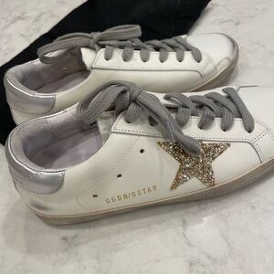 Golden Goose Superstar Leather Glitter Low-Top Sneakers
